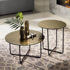 Coffee Table in Glass Hammered Effect Made in Italy - Miguel Viadurini