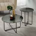 Coffee Table in Hammered Effect Glass Made in Italy - Miguel