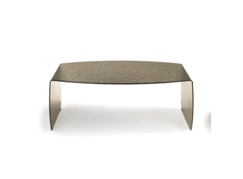 Coffee Table in Curved Tempered Glass Made in Italy - Palermo Viadurini