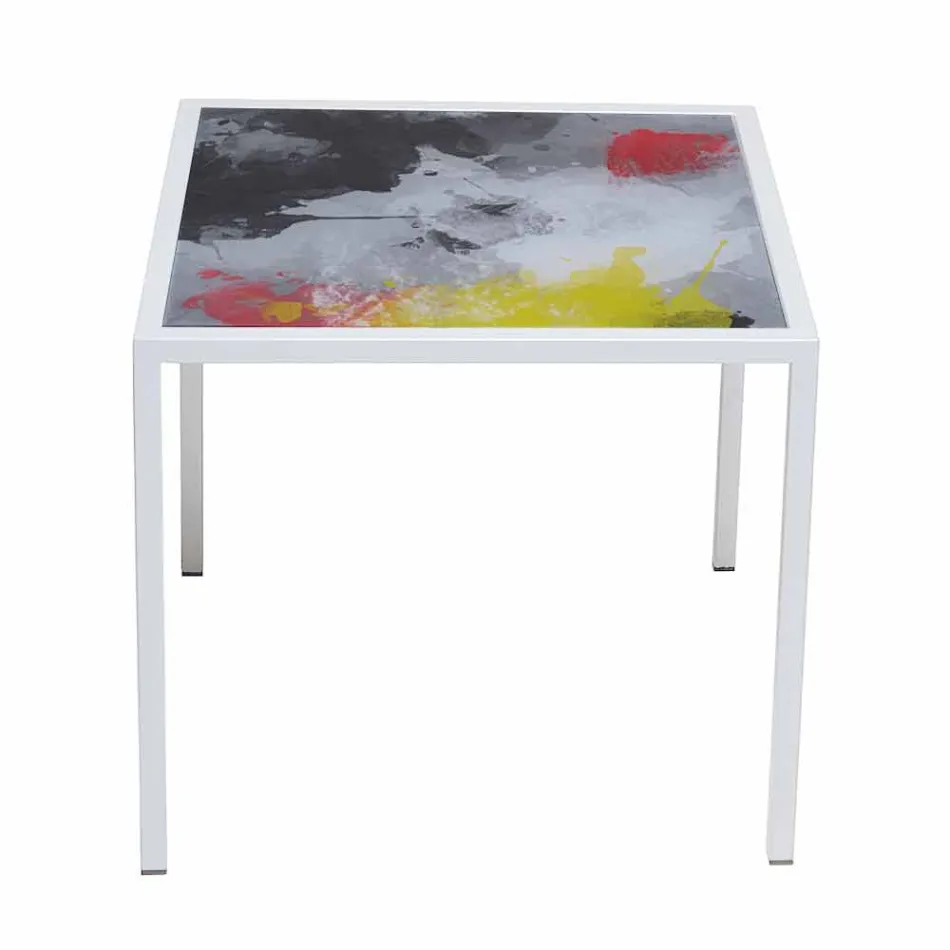 Modern 50x50cm coffee table in Nina metal, made in Italy Viadurini