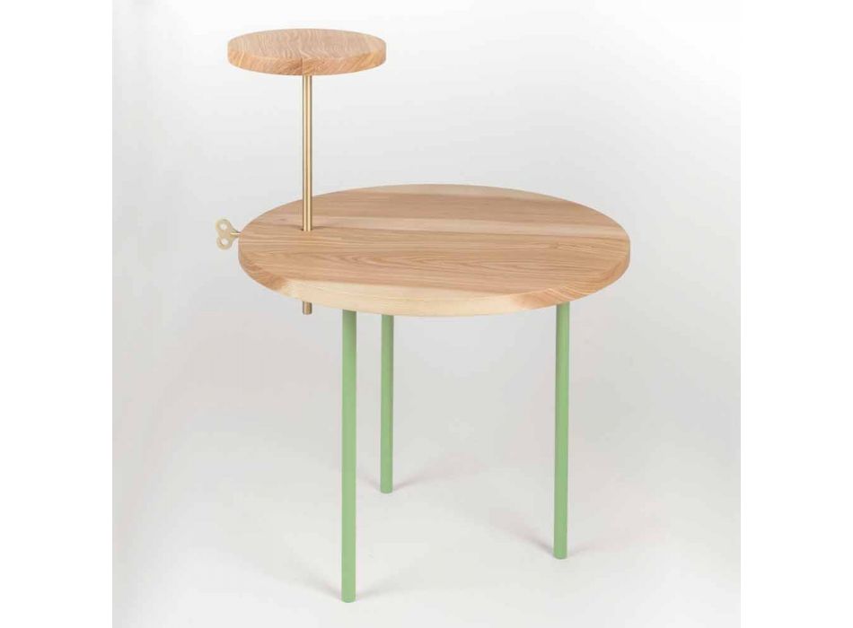 Modern Coffee Table with Round Ash Top Made in Italy - Velino Viadurini