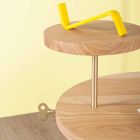 Modern Coffee Table with Round Ash Top Made in Italy - Velino Viadurini