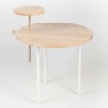 Modern Coffee Table with Round Ash Top Made in Italy - Velino