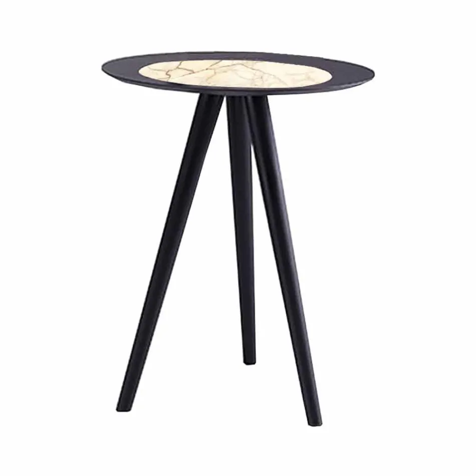 Modern Coffee Table with Round Top in Gres Made in Italy - Stuttgart Viadurini