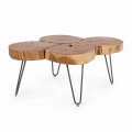 Homemotion Modern Coffee Table in Wood and Painted Steel - Severo