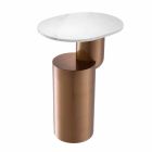 Modern Coffee Table in White Marble with Brass Finish Base - Cosenza Viadurini