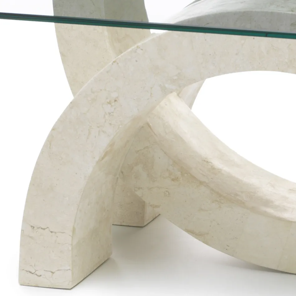 Modern stone and glass coffee table - Austin Viadurini