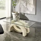 Modern stone and glass coffee table - Austin Viadurini