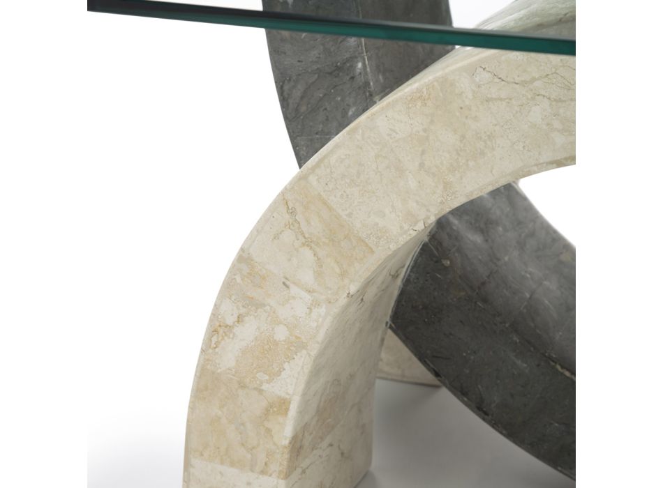 Modern stone and glass coffee table - Austin Viadurini