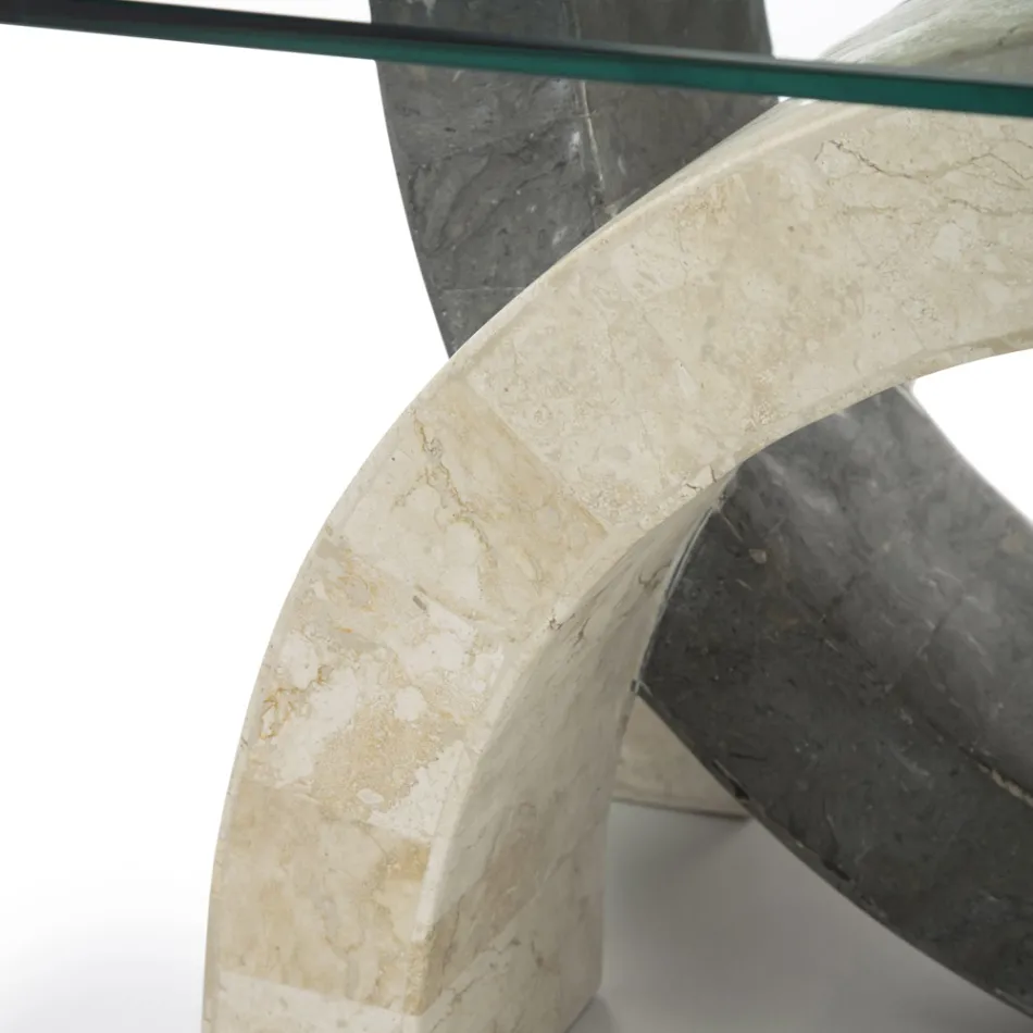 Modern stone and glass coffee table - Austin Viadurini