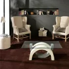 Modern stone and glass coffee table - Austin Viadurini