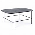 Homemotion Modern Coffee Table in Glass and Painted Steel - Rondino