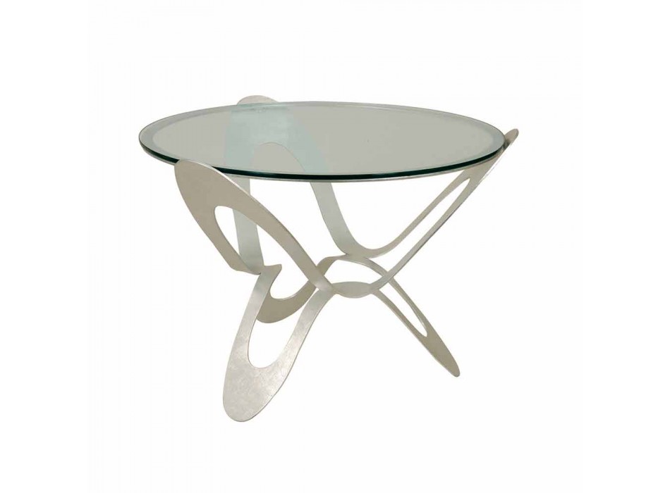 Modern Coffee Table in Glass and Iron Made in Italy - Christmas Viadurini