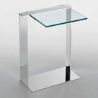 Modern Metal and Smoked or Clear Glass Coffee Table Made in Italy - Teilor Viadurini