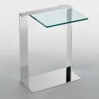Modern Metal and Smoked or Clear Glass Coffee Table Made in Italy - Teilor Viadurini