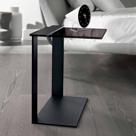 Modern Metal and Smoked or Clear Glass Coffee Table Made in Italy - Teilor Viadurini