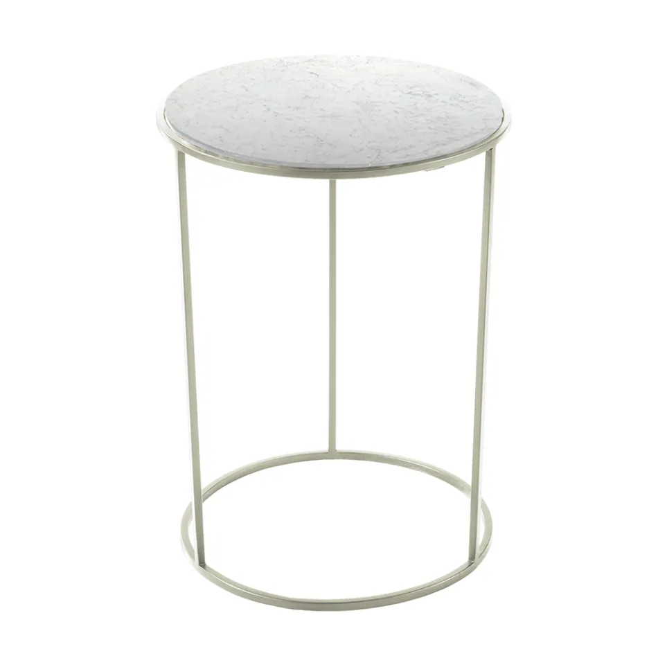 Modern Round Coffee Table in High Quality Metal and Marble - Raphael Viadurini