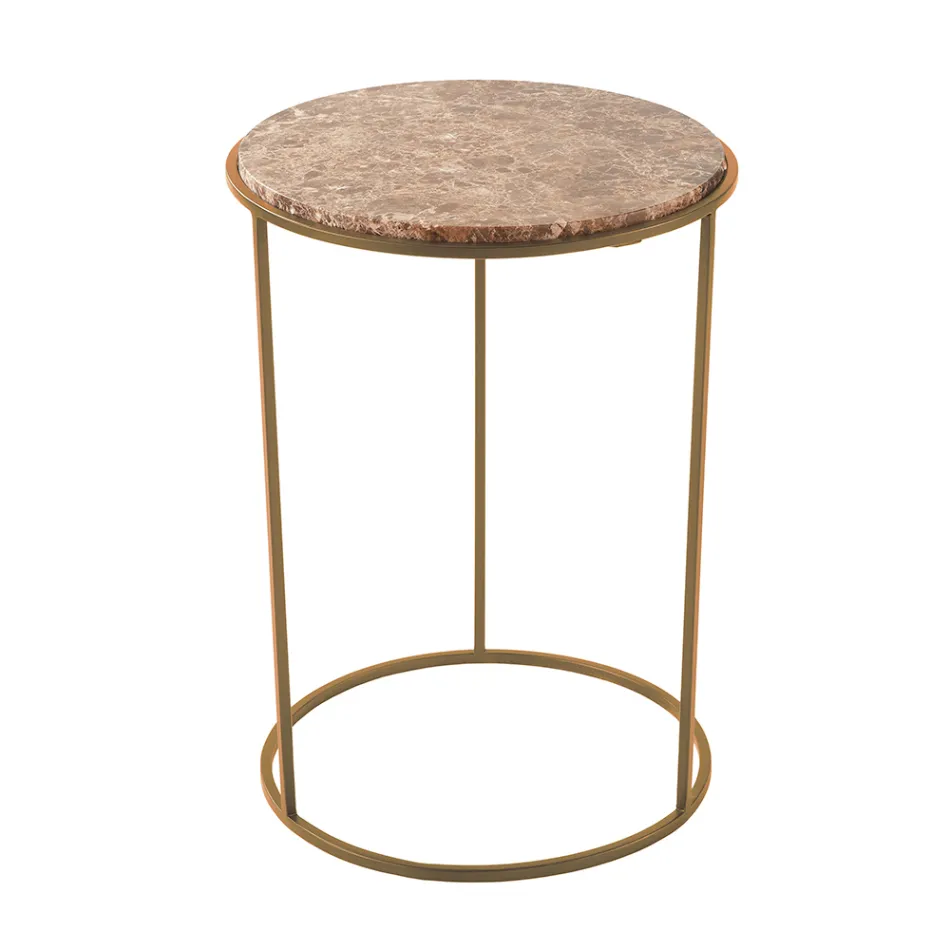 Modern Round Coffee Table in High Quality Metal and Marble - Raphael Viadurini