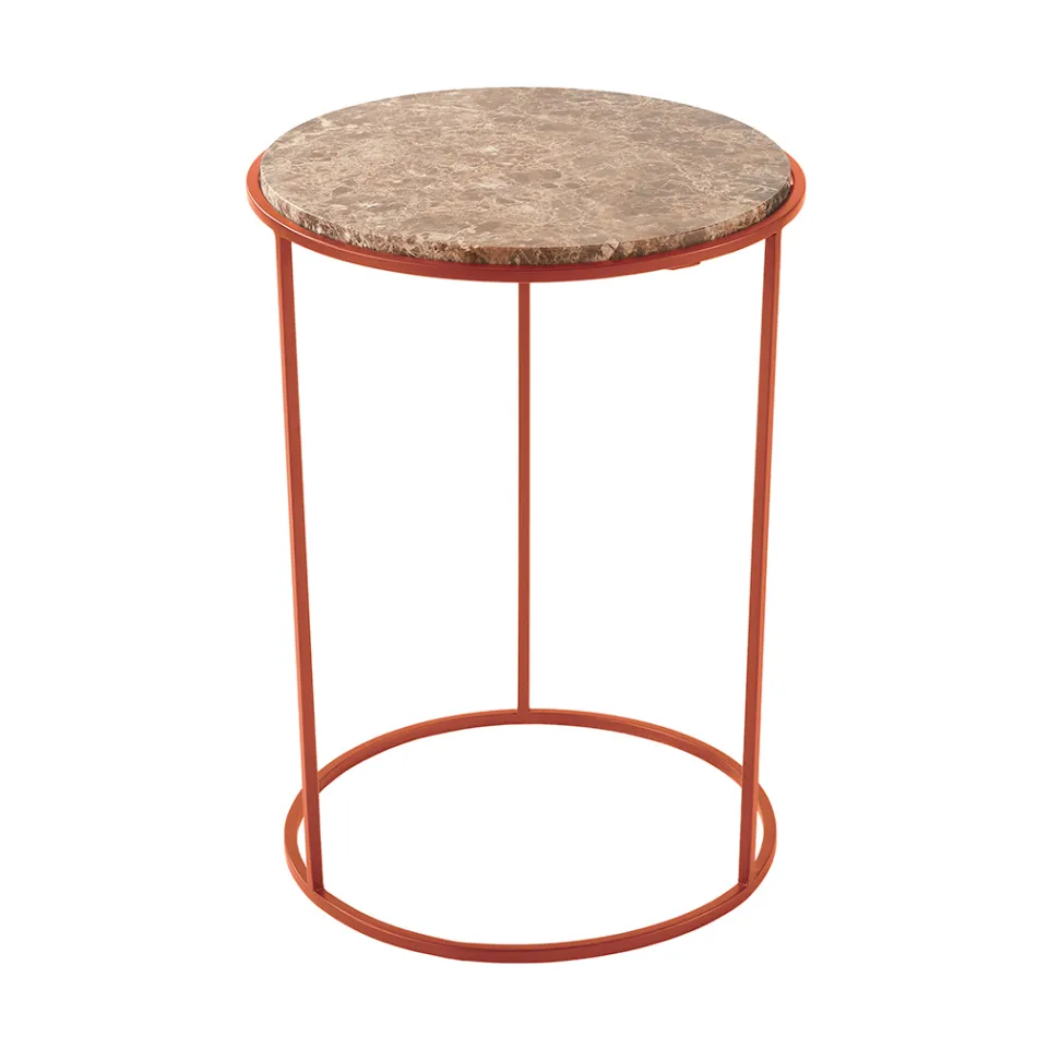 Modern Round Coffee Table in High Quality Metal and Marble - Raphael Viadurini