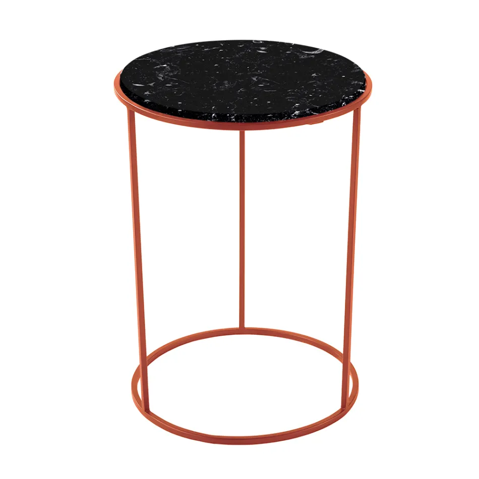 Modern Round Coffee Table in High Quality Metal and Marble - Raphael Viadurini