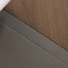 Oval Coffee Table in Metal and Two-Tone Wood Top - Comacchio Viadurini