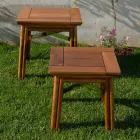 Outdoor Coffee Table in Natural or Black Wood, 2 Sizes - Suzana Viadurini