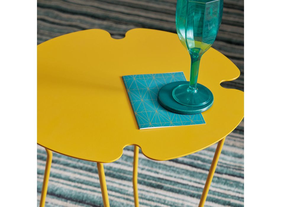 Modern Design Colored Metal Outdoor Coffee Table - Kathrin Viadurini