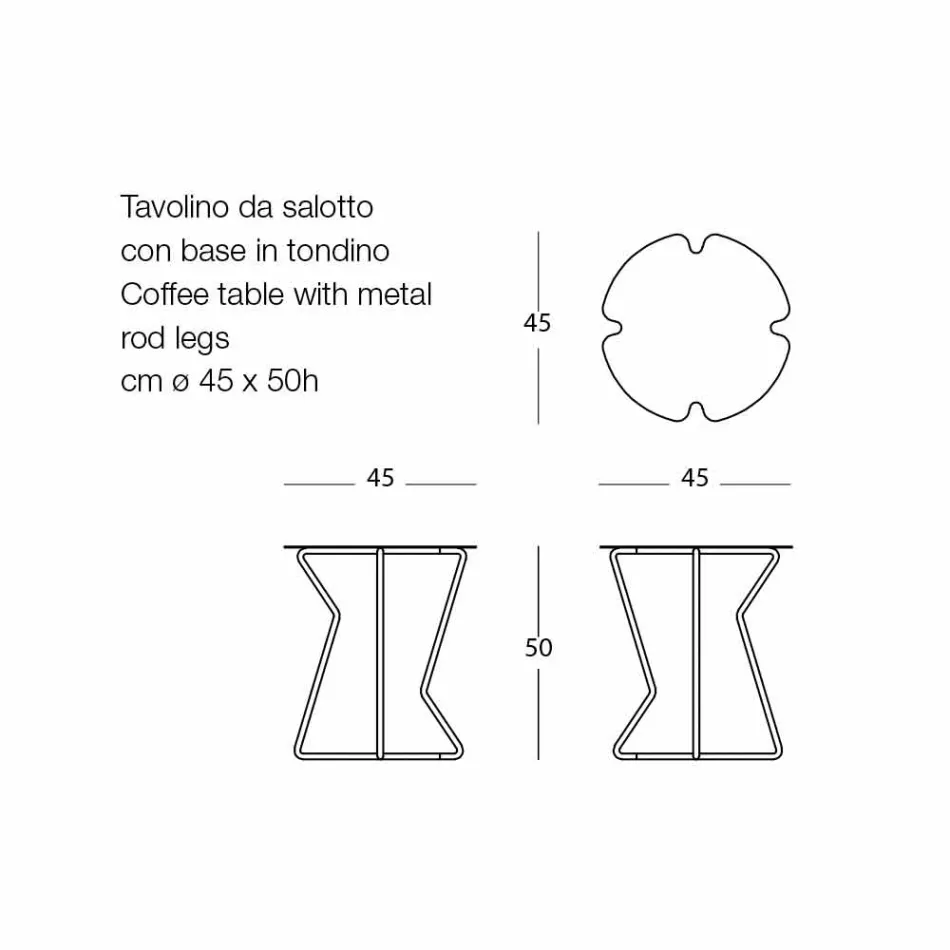 Modern Design Colored Metal Outdoor Coffee Table - Kathrin Viadurini