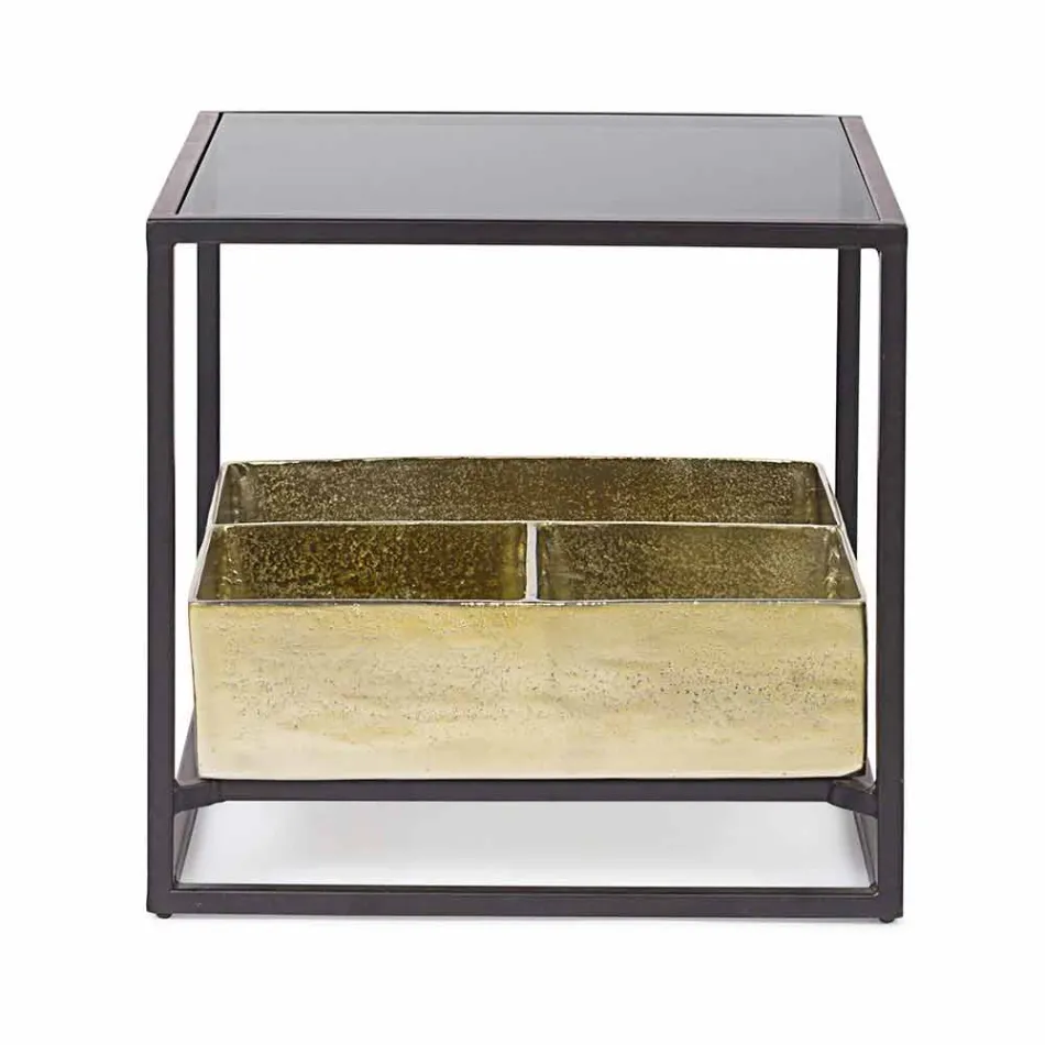 Homemotion Square Coffee Table with Glass Top - Sigismondo Viadurini