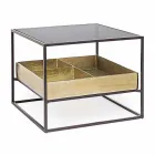 Homemotion Square Coffee Table with Glass Top - Sigismondo Viadurini