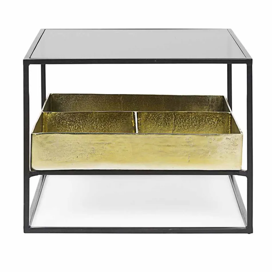 Homemotion Square Coffee Table with Glass Top - Sigismondo Viadurini