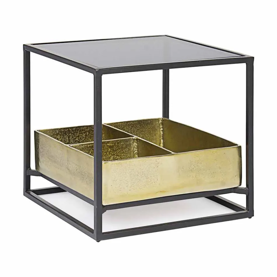 Homemotion Square Coffee Table with Glass Top - Sigismondo Viadurini