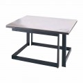 Square Coffee Table in Gres with Metal Base Made in Italy - Albert