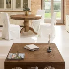 Square Coffee Table in Recycled Tropical Wood - Slide Viadurini