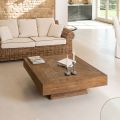 Square Coffee Table in Recycled Tropical Wood - Slide