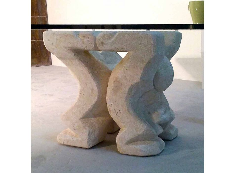 Contemporary floor-standing coffee table and design crystal Medusa-S Viadurini