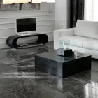 Square Coffee Table in Black Fossil Stone - Florida Viadurini