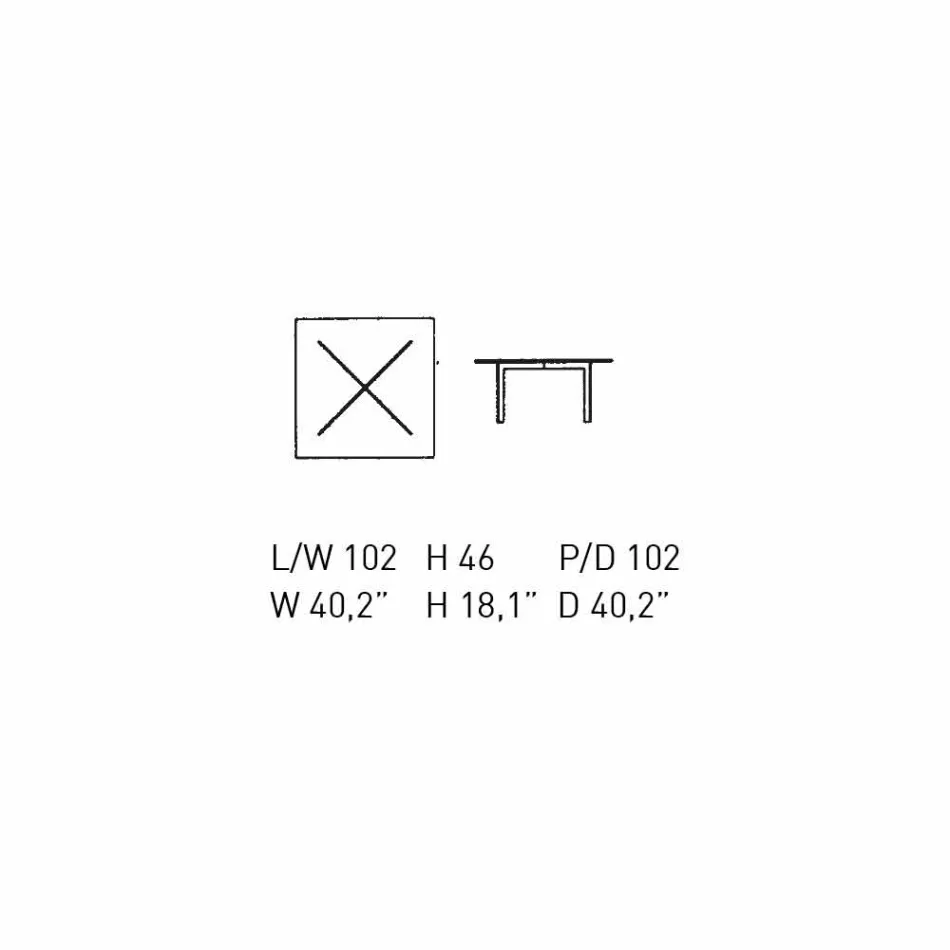 Square Tempered Glass Coffee Table Made in Italy - Madrid Viadurini