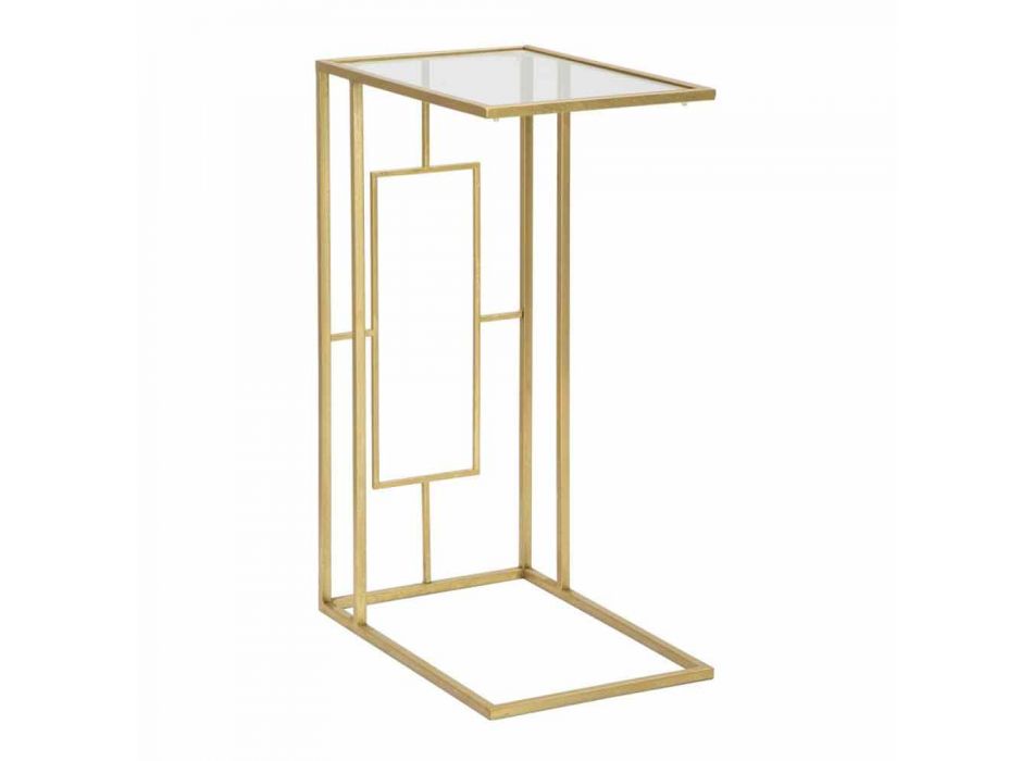 Rectangular Coffee Table in Modern Iron and Glass - Albertino Viadurini