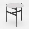 Modern Design Ceramic and Metal Round Coffee Table - Gaduci