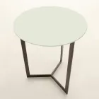 Round Coffee Table with Crystal Top Made in Italy - Indio Viadurini