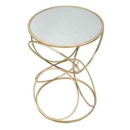 Round Coffee Table with Glass Top and Iron Base - Devon Viadurini