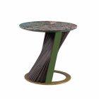 Round Design Coffee Table in Stoneware and Ash Made in Italy - Bering Viadurini