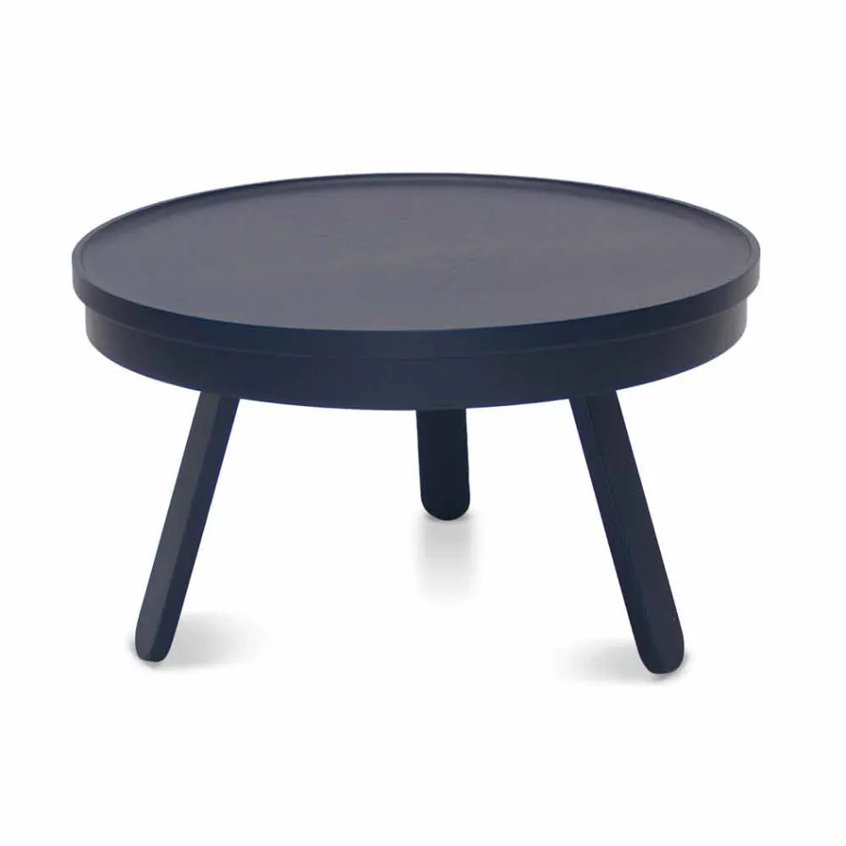 Round Design Coffee Table in Solid Wood and Metal - Salerno Viadurini