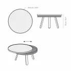 Round Design Coffee Table in Solid Wood and Metal - Salerno Viadurini