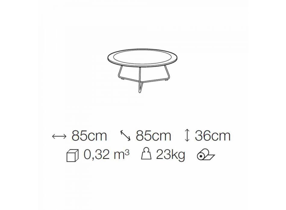 Round Coffee Table in Concrete and Black Metal Made in Italy - Evolve Viadurini