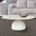 Round Coffee Table in Ceramic and Metal Made in Italy - Livigno Viadurini