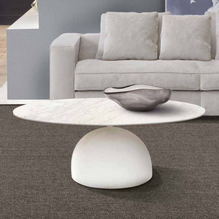 Round Coffee Table in Ceramic and Metal Made in Italy - Livigno Viadurini