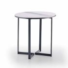 Round Coffee Table in Gres and Modern Metal Made in Italy - Albert Viadurini