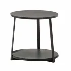 Round Coffee Table in Mdf with Metal Structure Made in Italy - Aloe Viadurini